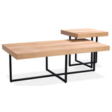 Petunia Coffee Table 120cm Elm Timber Wood Black Metal Leg - Natural V315-VOD-BOST-04