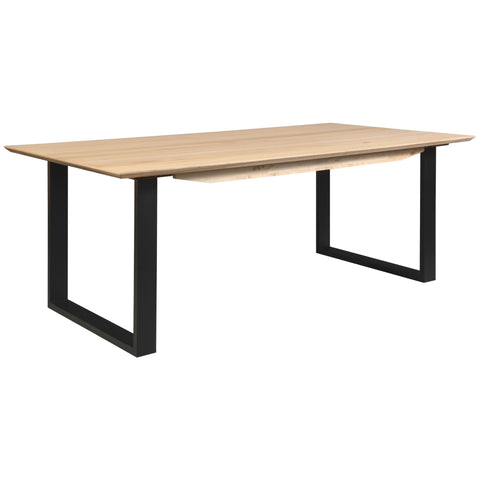 Aconite Dining Table 210cm Solid Messmate Timber Wood Black Metal Leg - Natural V315-VOD-OHIO-07