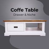 Orville Coffee Table 120cm 1 Drawer Solid Acacia Timber Wood - Multi Color V315-VTDO-016