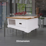 Orville Coffee Table 120cm 1 Drawer Solid Acacia Timber Wood - Multi Color V315-VTDO-016