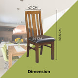 Birdsville PU Seat Dining Chair Set of 2 Solid Ash Wood Dining Furniture -Brown V315-VTO-008-MKII-2PC-KIT