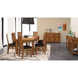 Birdsville PU Seat Dining Chair Set of 2 Solid Ash Wood Dining Furniture -Brown V315-VTO-008-MKII-2PC-KIT