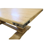 Gloriosa Coffee Table 140cm Pedestal Solid Mango Timber Wood - Honey Wash V315-WOUT-003-HW