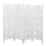 Iron Jali 4 Panel Room Divider Screen Privacy Shoji Timber Wood Stand - White V315-WOWP-007