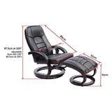 PU Leather Massage Chair Recliner Ottoman Lounge Remote V63-771945