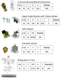 Sliding Gate Hardware Accessories Kit - 6m Track, Wheels, Stopper, Roller Guide V63-817983