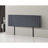 Linen Fabric King Bed Deluxe Headboard Bedhead - Grey V63-821583