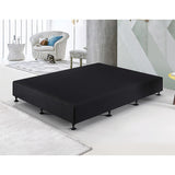 Palermo King Single Ensemble Bed Base Midnight Black Linen Fabric V63-823201