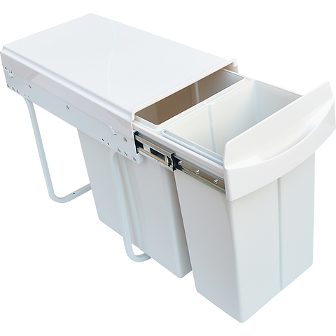 Pull Out Bin Kitchen Double Dual Slide Garbage Rubbish Waste 10L+20L V63-824211