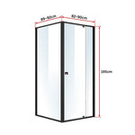 Semi Frameless Shower Screen x 195cm Side AS/NZS Glass V63-824551