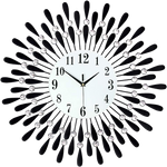 Large Modern 3D Crystal Wall Clock Luxury Art Metal Round Home Decor V63-824911