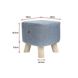 Fabric Ottoman Foot Stool Rest Pouffe Footstool Wood Storage Padded Seat V63-825501