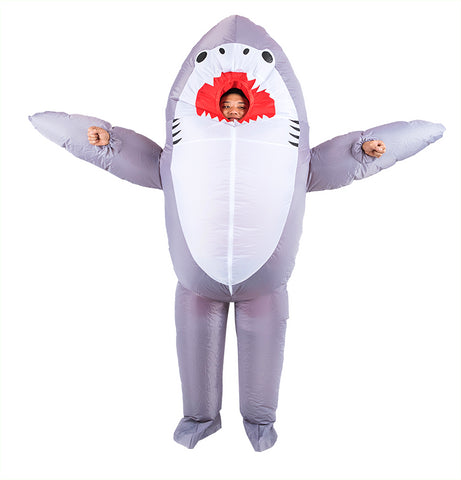 Shark Fancy Dress Fan Inflatable Costume Suit V63-825771