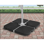 Outdoor Patio 4-Piece Cantilever Offset 3M Umbrella Base Stand Weight Water Sand V63-825831