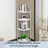Shower Corner Shelf White Caddy Bathroom Shelves Organiser Bath Storage Rack 4 V63-827131