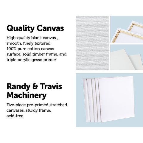 5 pack of 50x60cm Artist Blank Stretched Canvas Canvases Art Large