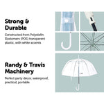 5x Clear Transparent Rain Walking Umbrella Parasol PVC Dome Wedding Party Favour V63-831651