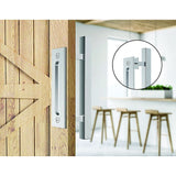 12" Square Pull and Flush Door Handle Set Stainless Steel Barn Door Hardware V63-831841