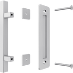 12" Square Pull and Flush Door Handle Set Stainless Steel Barn Door Hardware V63-831841