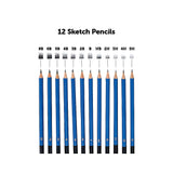 Art Sketch Pencils Oil Drawing Colouring Graphite Charcoal Pencil Set 72pcs/set V63-831871