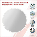 70cm LED Wall Mirror Bathroom Mirrors Light Decor Round V63-833751