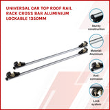 Universal Car Top Roof Rail Rack Cross Bar Aluminium Lockable 1350MM V63-834071