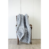 Hand Knitted Chunky Blanket Thick Acrylic Yarn Blanket Home Decor Throw Rug - Grey V63-834771