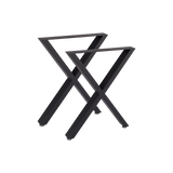 X-Shaped Table Bench Desk Legs Retro Industrial Design Fully Welded - Black V63-834831