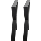 X-Shaped Table Bench Desk Legs Retro Industrial Design Fully Welded - Black V63-834831
