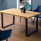 Square-Shaped Table Bench Desk Legs Retro Industrial Design Fully Welded - Black V63-834851