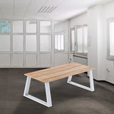 Trapezium-Shaped Table Bench Desk Legs Retro Industrial Design Fully Welded - White V63-834871