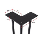 Set of 4 Industrial 3-Rod Retro Hairpin Table Legs 12mm Steel Bench Desk - 41cm Black V63-834931