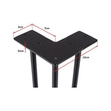 Set of 4 Industrial 3-Rod Retro Hairpin Table Legs 12mm Steel Bench Desk - 71cm Black V63-834941