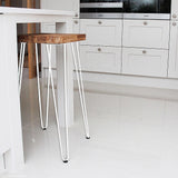 Set of 4 Industrial Retro Hairpin Table Legs 12mm Steel Bench Desk - 71cm White V63-835031