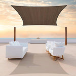 Rectangle Sun Shade Sail Fabric Garden Patio Pool Awning Canopy Cover Coffee V63-836761