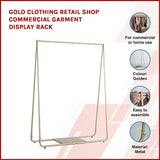 Gold Clothing Retail Shop Commercial Garment Display Rack V63-837021