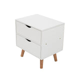 Bedside Tables Drawers Side Table Nightstand White Storage Cabinet Wood V63-837801