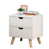 Bedside Tables Drawers Side Table Nightstand White Storage Cabinet Wood V63-837801