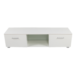 TV Cabinet Entertainment Unit Stand High Gloss Storage Shelf 140cm White V63-837811