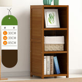 Bamboo Adjustable Shelf Bookcase Display Storage Rack Stand Livingroom Bedroom V63-838201