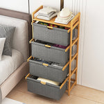 Bamboo Shelf with Storage Hamper - Wooden Bamboo Removable Bags V63-838261