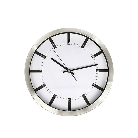 Modern Wall Clock Silent Non-Ticking Quartz Battery Operated Stainless Steel V63-838611