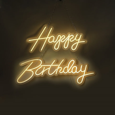 Happy Birthday Neon Sign Hanging Glowing Party Decoration V63-838651