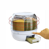 Rice Storage Cereal Dispenser Grain Container Rotating Dry Food Box V63-839231