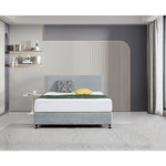 Linen Fabric Queen Bed Deluxe Headboard Bedhead - Stone Grey V63-839581