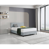 Linen Fabric Queen Bed Deluxe Headboard Bedhead - Stone Grey V63-839581