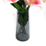 Premium Faux Pink Lily In Glass Vase V77-88012