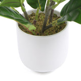 Decorative Potted Dense Artificial Fiddle Leaf Fig In Beautiful Decorative Bowl 37cm V77-8870013