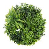 Flowering White Artificial Green Wall Disc UV Resistant 75cm V77-8880011