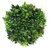 Slimline Artificial Green Wall Disc Art 100cm Mixed Green Fern V77-N1013963W